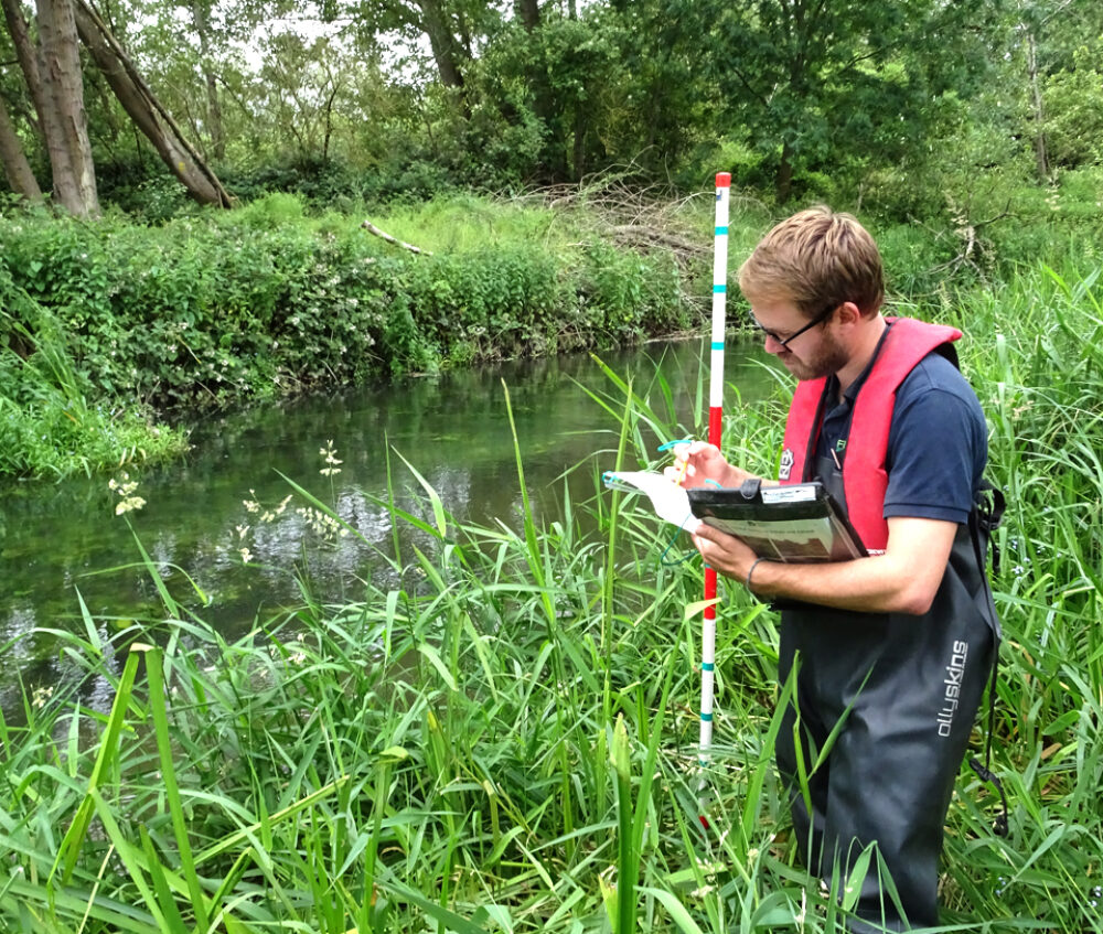 FiveRivers’ ecologist gathering data during an invasive species survey