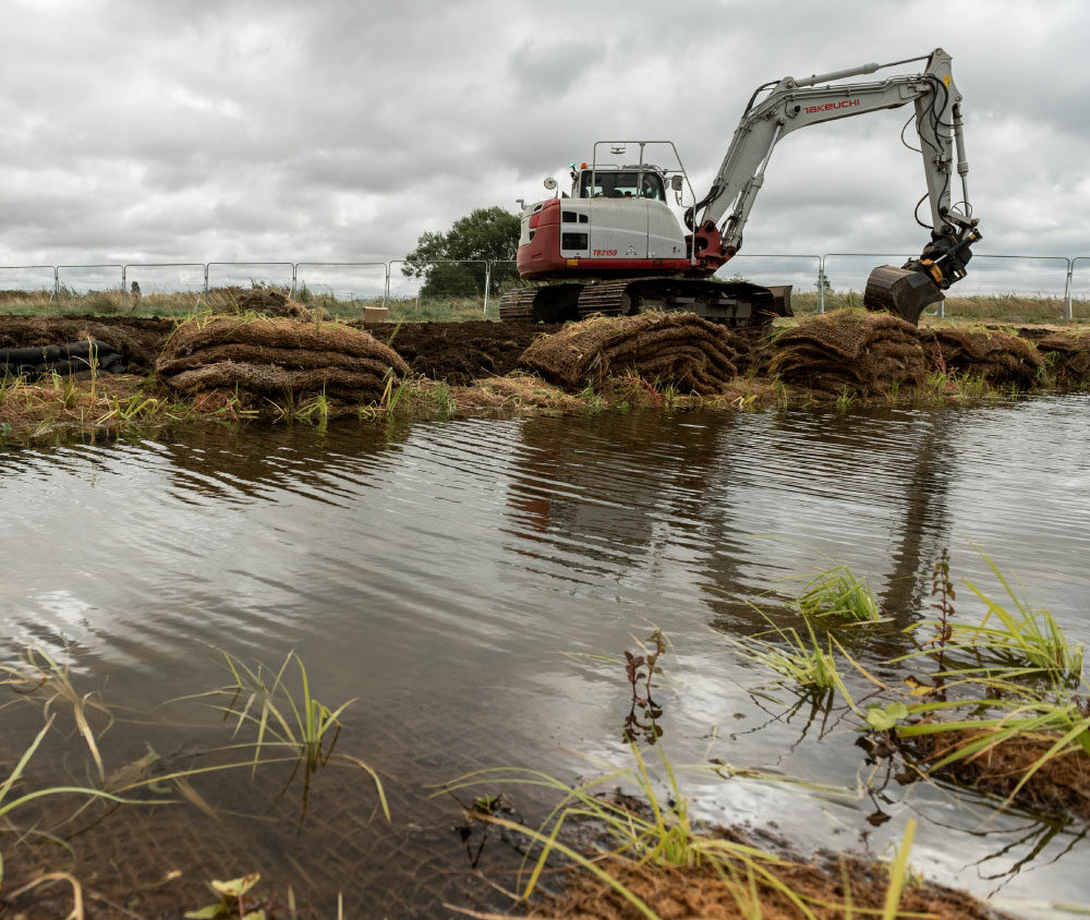 FiveRivers wetlands team during a wetland restoration project